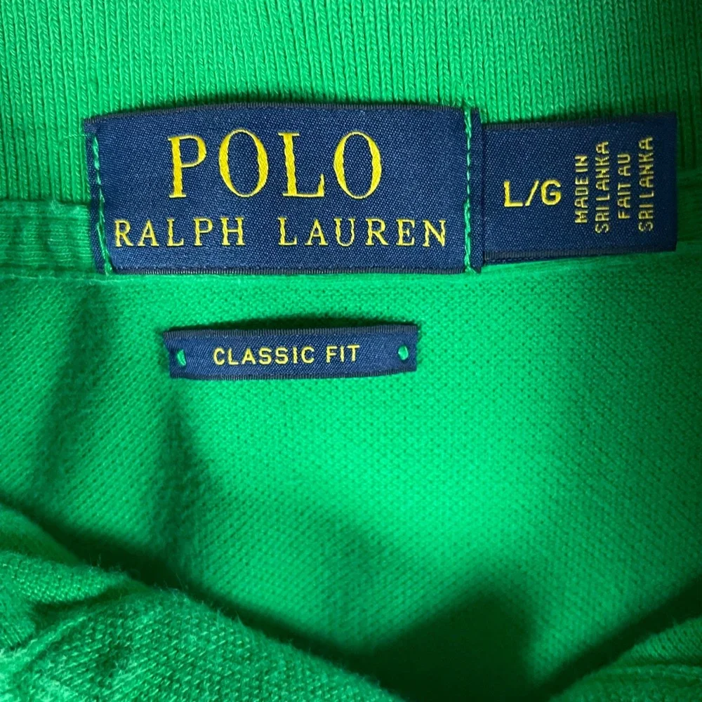 Polo Ralph Lauren Mens Classic Fit Green Short Sleeve Polo Shirt Large Preppy L